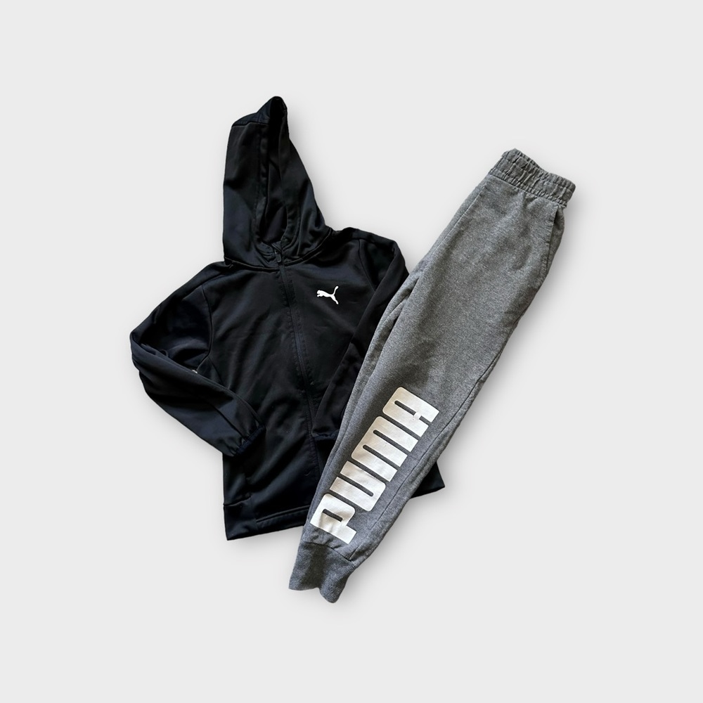 🎉Boys Puma Jogger/long sleeve zip up hoodie set - boys size 7/8. GUC. 🎉 - Picture 2 of 4